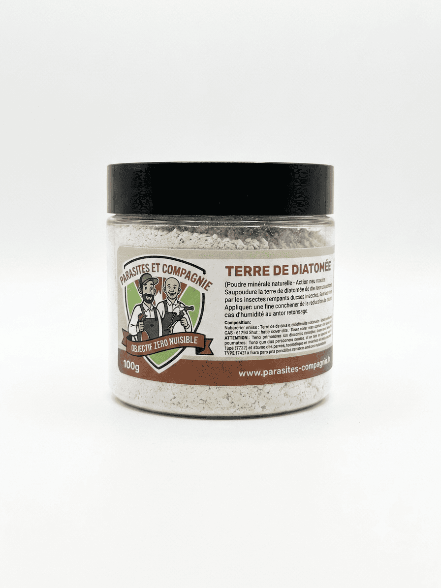 Terre de Diatomée 100% Naturelle – Poudre Anti-Insectes Rampants & Puces – 100g